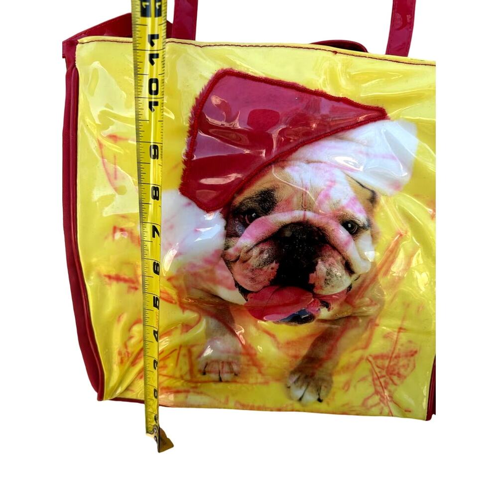 Vintage Bulldog Puppy Print Carrier tote shoulder bag - Picture 9 of 9